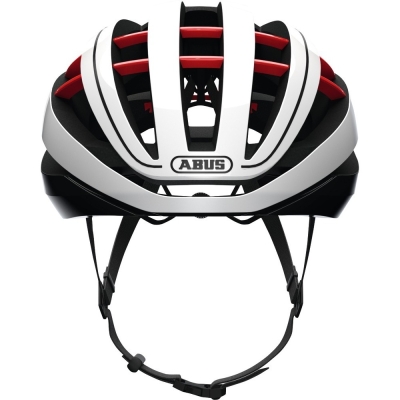 Kask rowerowy Abus Aventor biało-czerwony
