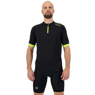 Koszulka rowerowa Rogelli Core czarno-żółta - XL