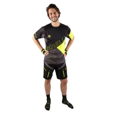 Szorty rowerowe Rogelli Adventure czarno-żółte - XXL