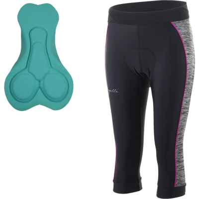 Spodenki rowerowe 3/4 damskie Rogelli Carou 3.0 czarne - S