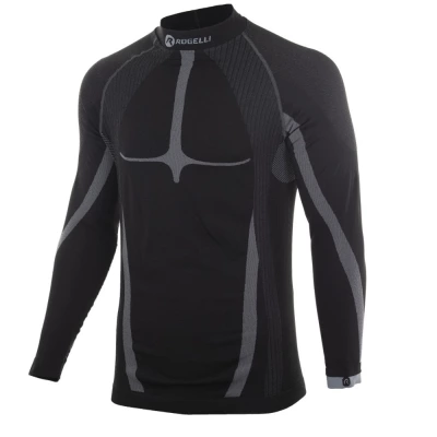 Koszulka z długim rękawem Rogelli Compression czarna - S/M