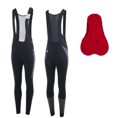 Spodnie rowerowe damskie z szelkami Rogelli Shine czarno-szare - M
