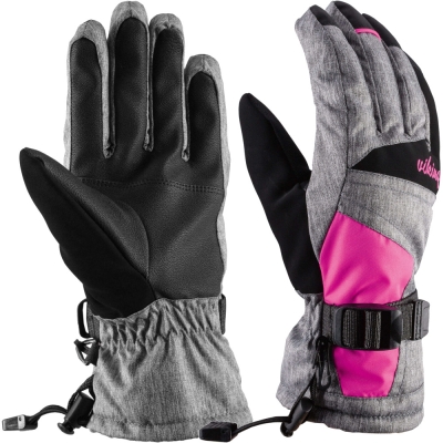 Rękawice narciarskie damskie Viking Ski Lady Ronda szaro-różowe - 4