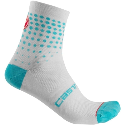Skarpetki damskie Castelli Puntini W biało-turkusowe - L/XL