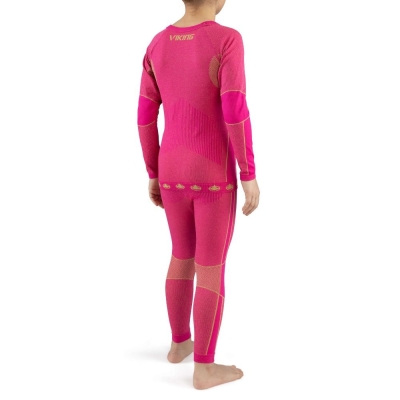 Komplet bielizny termoaktywnej dziecięcej Viking Kids Riko różowy - 128-140cm