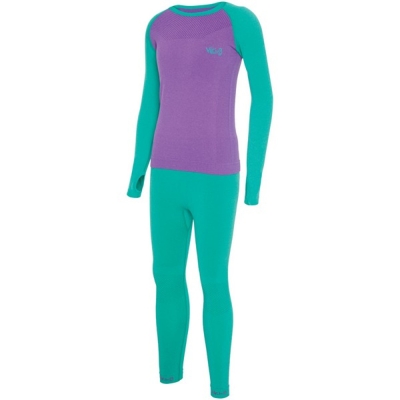 Komplet bielizny termoaktywnej dziecięcej Viking Kids Arata fioletowo-miętowy - 104-116cm