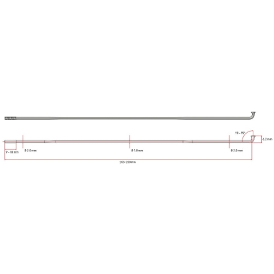 DT Swiss Competition Szprycha cieniowana 256-298mm czarna 100 szt. - 296mm