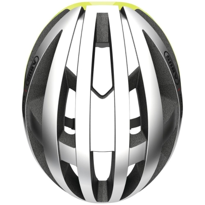 Kask rowerowy Abus Viantor Quin srebrno-żółty - M