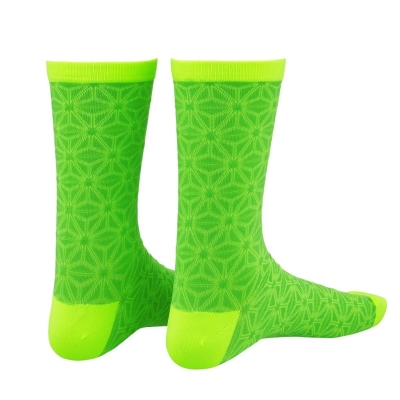 Skarpetki Supacaz SupaSox Asanoha limonkowe - L/XL
