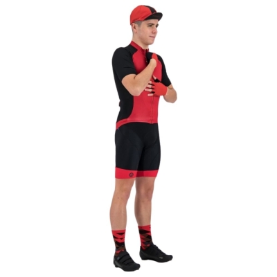 Koszulka rowerowa Rogelli Ray czarno-czerwona