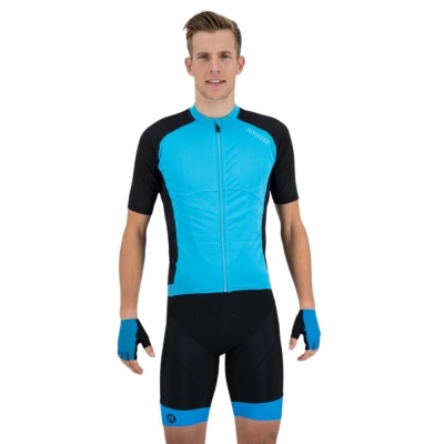 Koszulka rowerowa Rogelli Ray czarno-niebieska - XL