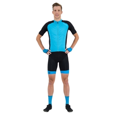 Koszulka rowerowa Rogelli Ray czarno-niebieska - XXL