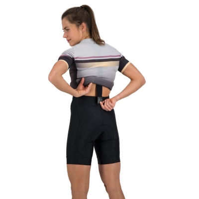 Spodenki rowerowe damskie z szelkami Rogelli Detach czarne - L