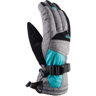 Rękawice narciarskie damskie Viking Ski Lady Ronda szaro-turkusowe - 8