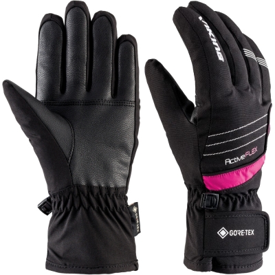 Rękawice narciarskie dziecięce Viking Helix GTX czarno-różowe - 4