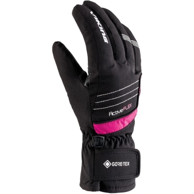 Rękawice narciarskie dziecięce Viking Helix GTX czarno-różowe - 4