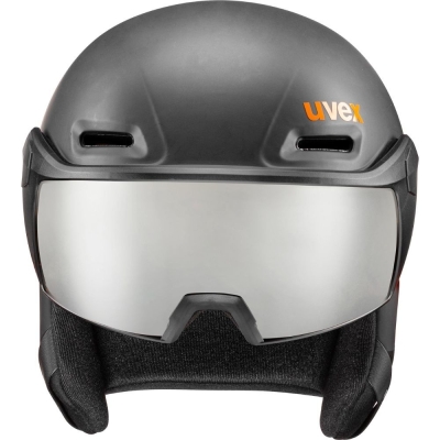 Uvex Hlmt 700 Visor Kask narciarski snowboard dark slate orange mat litemirror silver