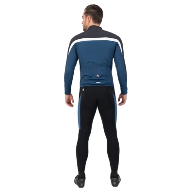 Koszulka rowerowa z długim rękawem Rogelli Course niebiesko-czarna - XL