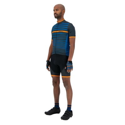 Koszulka rowerowa Rogelli Stripe niebieska