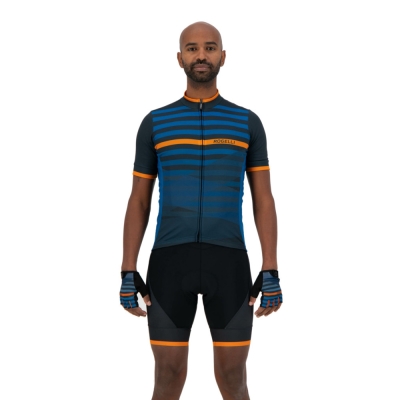 Koszulka rowerowa Rogelli Stripe niebieska