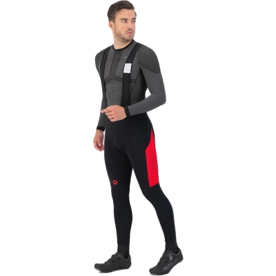 Spodnie rowerowe z wkładką Rogelli Tyro czarno-czerwone - 3XL