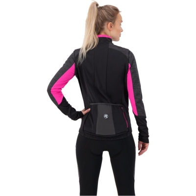 Kurtka rowerowa damska Rogelli Glory czarno-różowa - XL