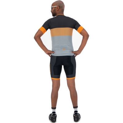 Koszulka rowerowa Rogelli Boost szaro-pomarańczowa - M