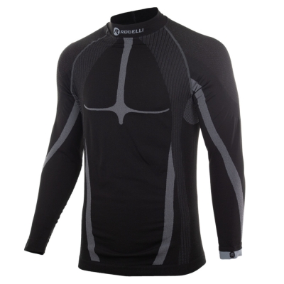 Koszulka z długim rękawem Rogelli Compression czarna - XXL