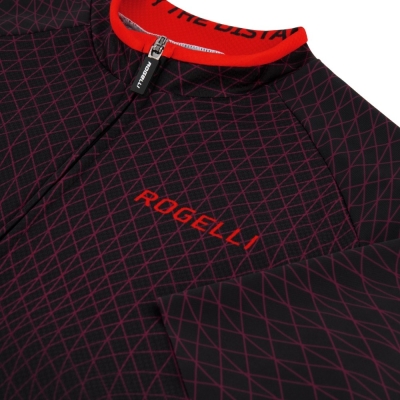 Koszulka rowerowa Rogelli Weave czarno-czerwona