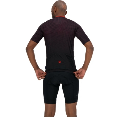 Koszulka rowerowa Rogelli Weave czarno-czerwona - XL