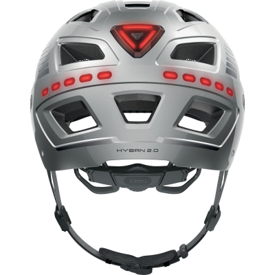 Kask rowerowy Abus Hyban 2.0 LED srebrny - M