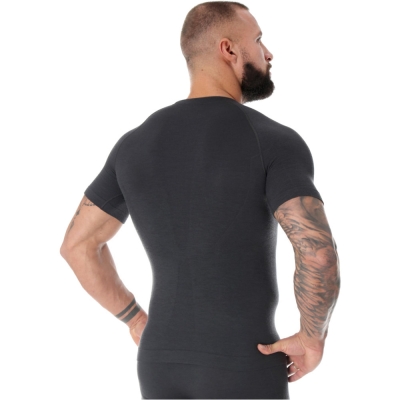 Koszulka Brubeck Active Wool grafitowa - M