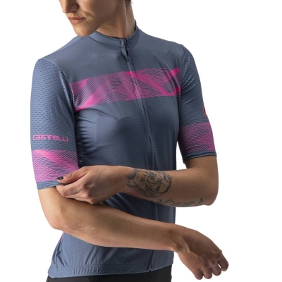 Koszulka rowerowa damska Castelli Fenice granatowa - XS