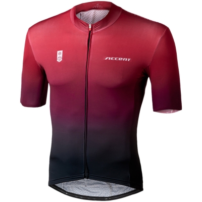 Koszulka rowerowa Accent Pure czerwono-czarna - XL