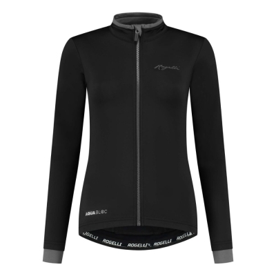 Koszulka rowerowa damska z długim rękawem Rogelli Essential czarna - XL