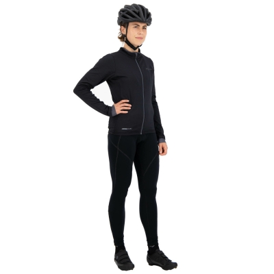 Koszulka rowerowa damska z długim rękawem Rogelli Essential czarna - XL