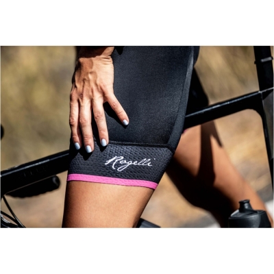Spodenki rowerowe damskie Rogelli Select II czarno-żółte