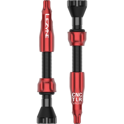Zestaw wentyli tubeless Lezyne CNC czerwony