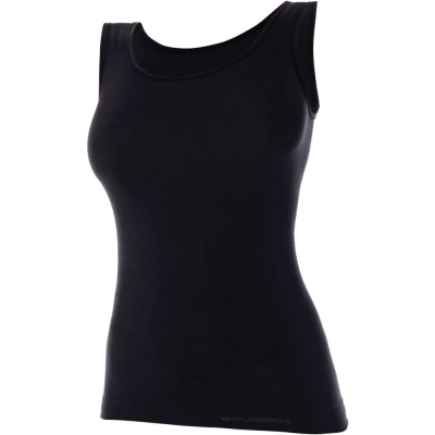 Koszulka damska bez rękawów Brubeck Comfort Wool Plus Size czarna - 4XL