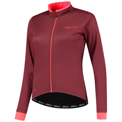 Kurtka rowerowa damska Rogelli Essential bordowo-koralowa - M