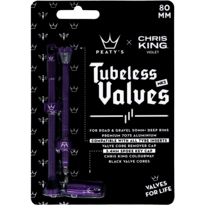 Zestaw wentyli Peatys x Chris King tubeless fioletowe