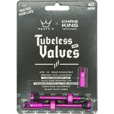 Zestaw wentyli Peatys x Chris King tubeless różowe