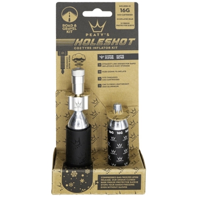 Pompka na naboje CO2 Peatys Holeshot Inflator srebrna
