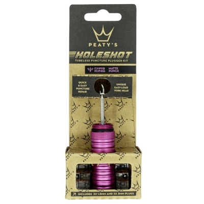 Zestaw naprawczy do opon Peatys Holeshot Plugger Kit różowy