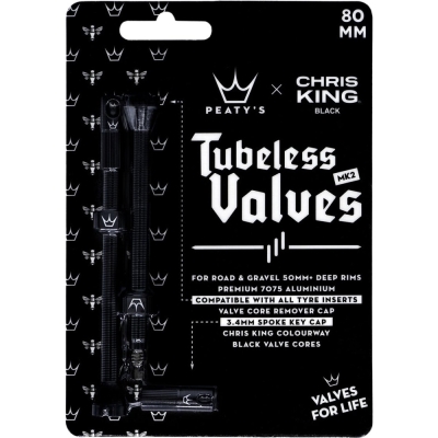 Zestaw wentyli Peatys x Chris King tubeless czarne