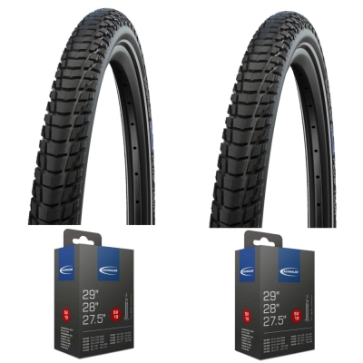 Komplet opon i dętek Schwalbe Marathon Plus Tour 28 Smart Dualguard Reflex SV19 - 2.15