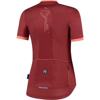 Koszulka rowerowa damska Rogelli Essential bordowa - S
