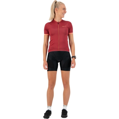 Koszulka rowerowa damska Rogelli Essential bordowa - S