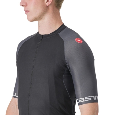 Koszulka rowerowa Castelli Entrata VI czarno-szara - XL
