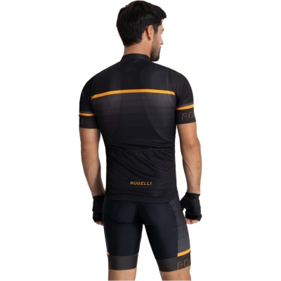 Koszulka rowerowa Rogelli Hero II czarno-pomarańczowa - XL